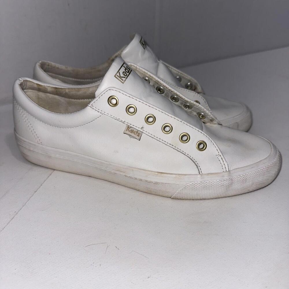 Keds Classic White Leather Softerra Minimalist Y2K Sneakers Shoes Womens Size 10